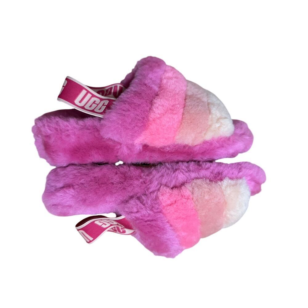 UGG Fluff Yeah Slide Stripes Slippers in a pink multicolor - Picture 9 of 9